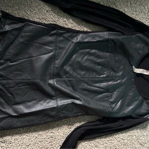Black Faux Leather Long Sleeve Dress